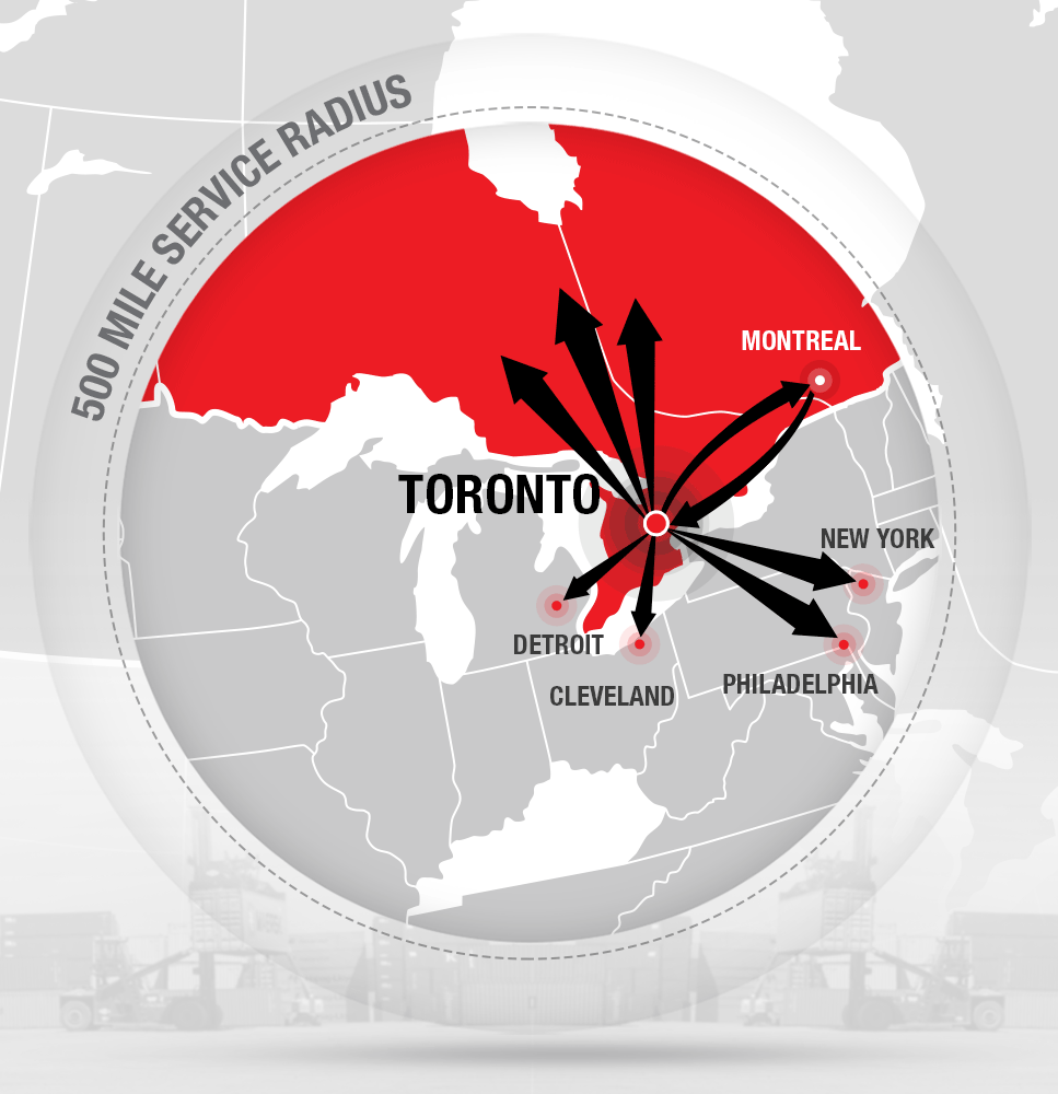 Container transport service map